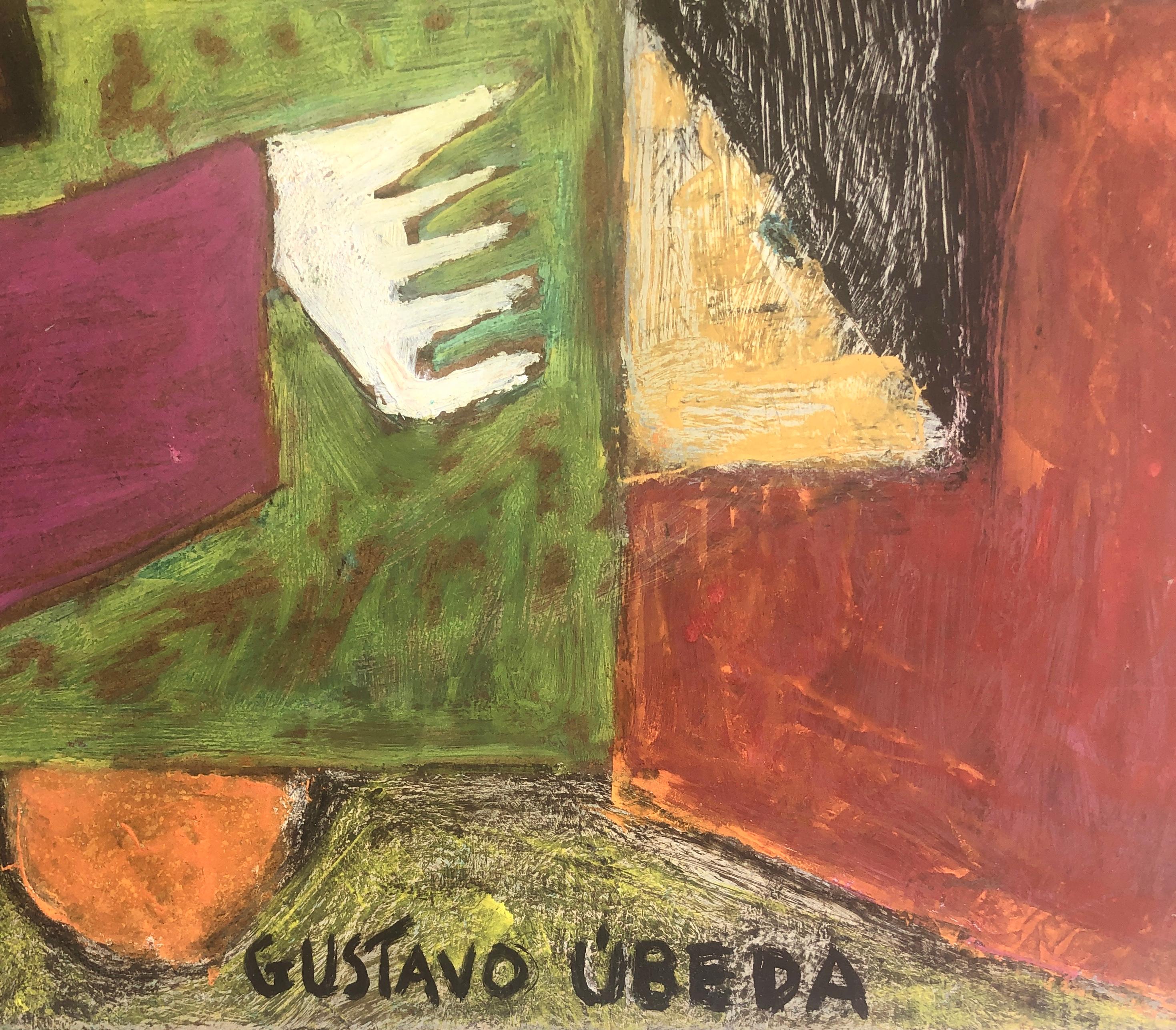 Figura surreale picassiana olio su tavola pittura surrealismo Picasso Ubeda - Painting di Gustavo Ubeda