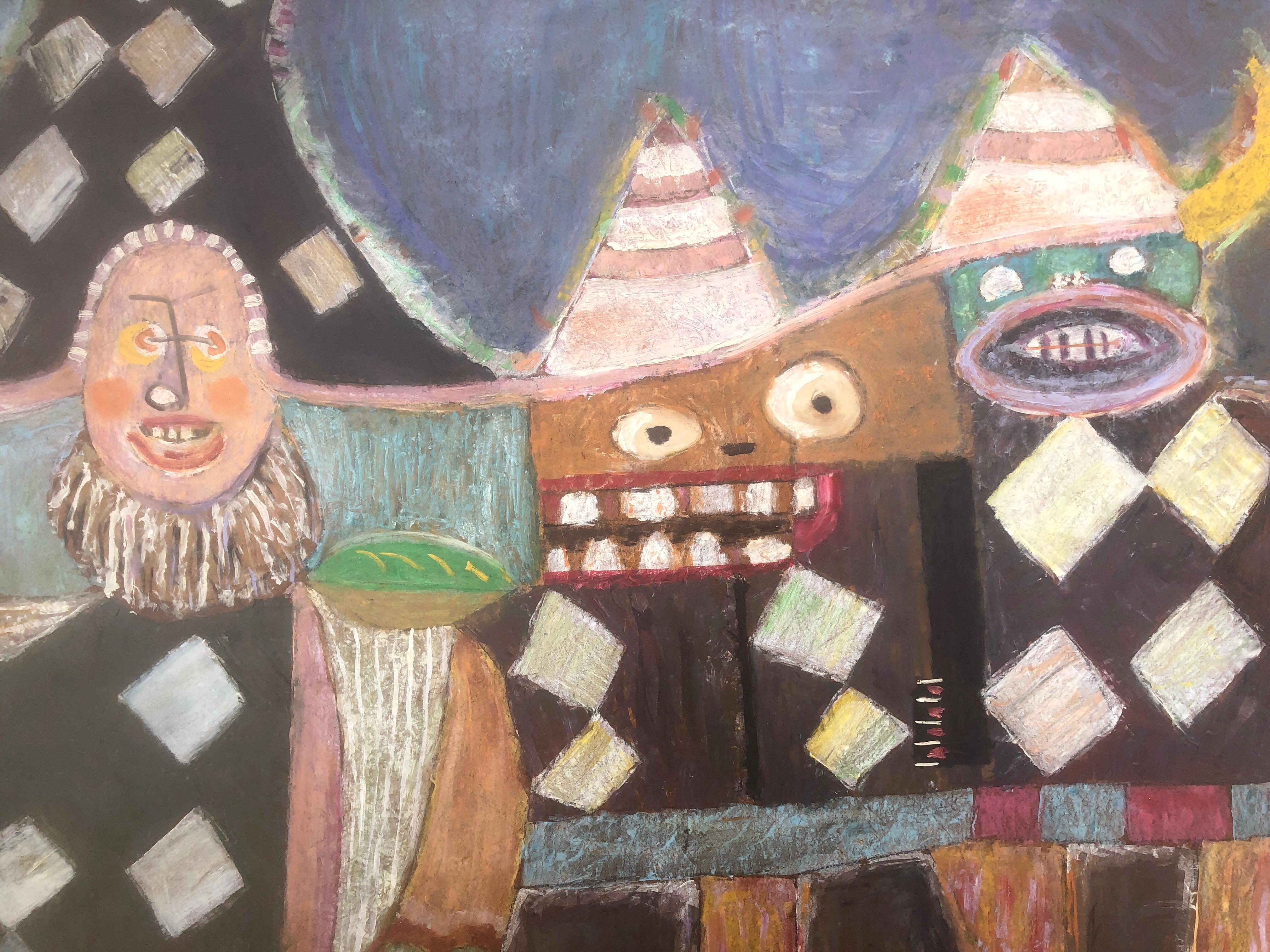 Carnevale surrealista acrilico su tavola pittura surrealismo Ubeda 2