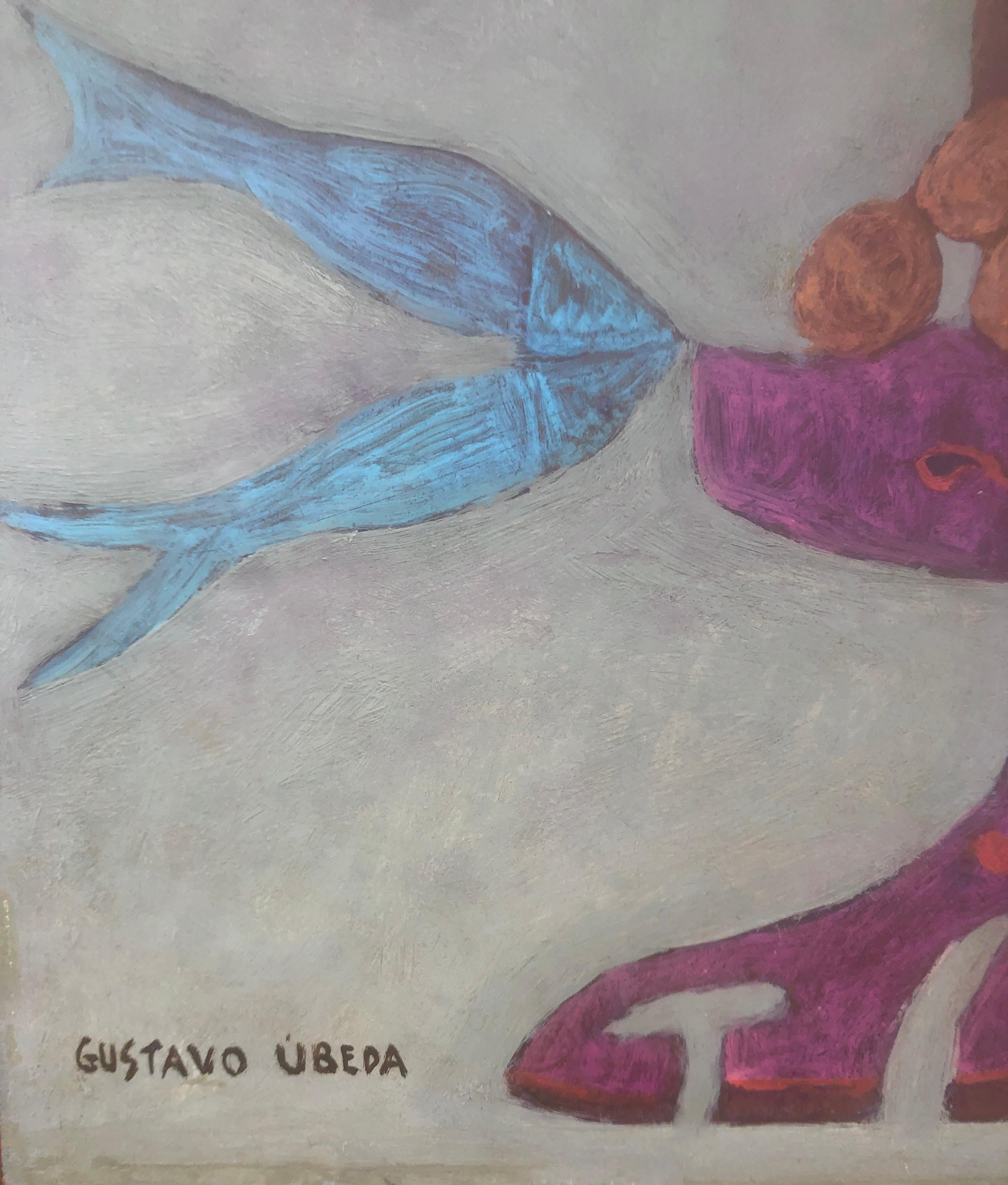Surrealistisches Stillleben Acryl auf Karton Gemälde Surrealismus Ubeda – Painting von Gustavo Ubeda