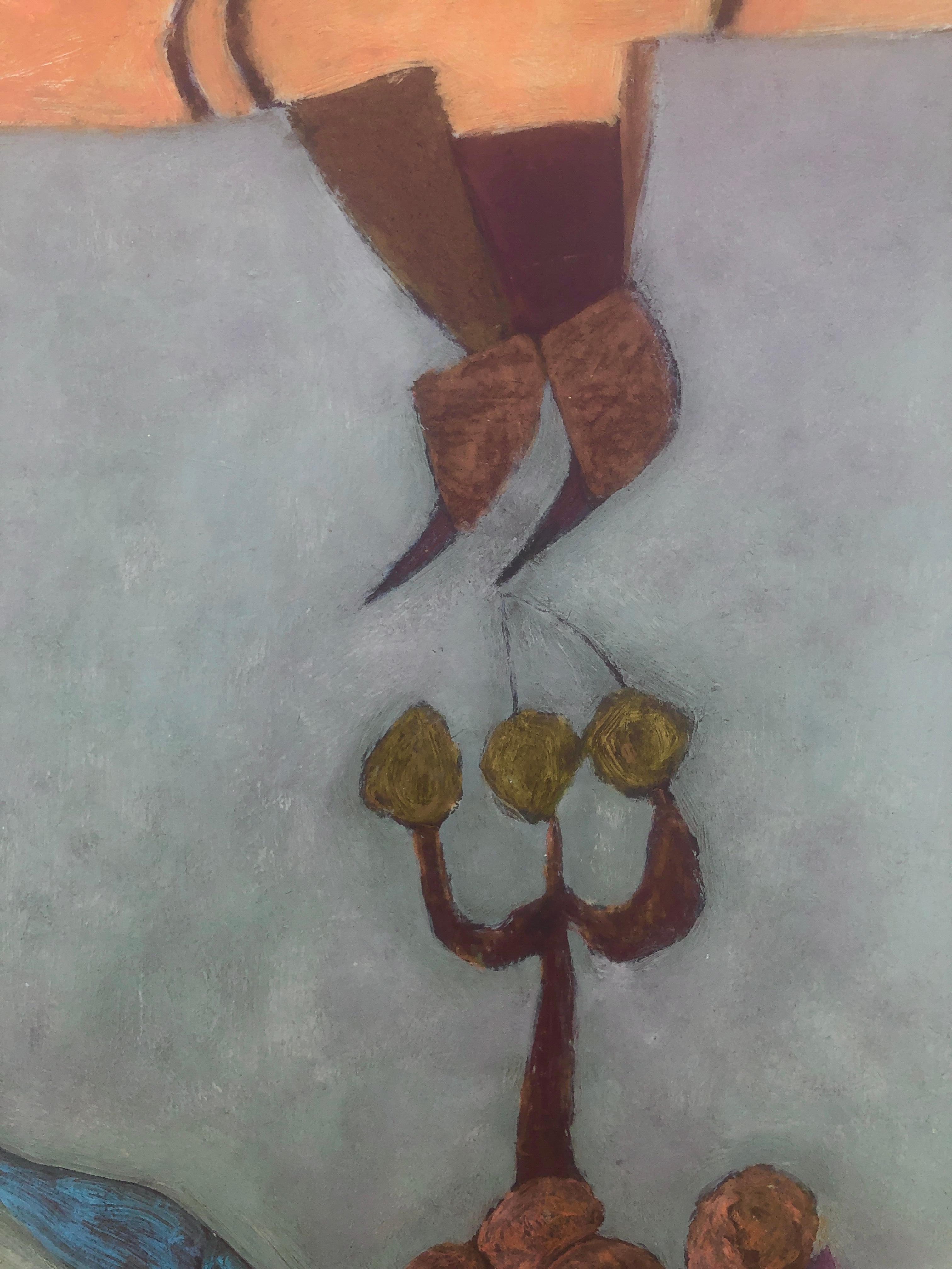 Nature morte surréaliste acrylique sur panneau peinture surréaliste Ubeda en vente 1