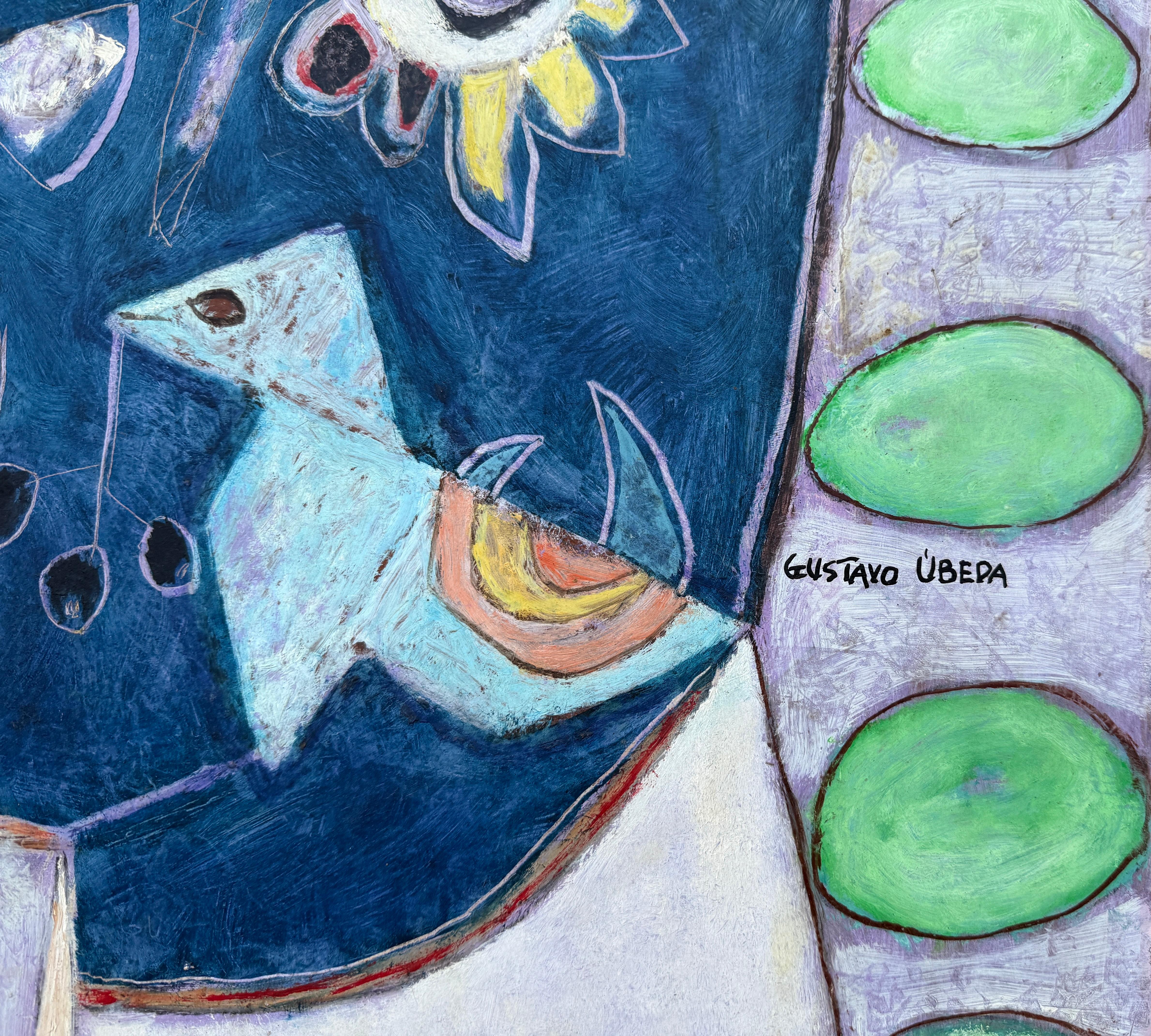 Ecos de Picasso óleo sobre tabla pintura surrealismo - Painting de Gustavo Ubeda