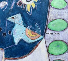 Echoes of Picasso oil on board painting surrealism