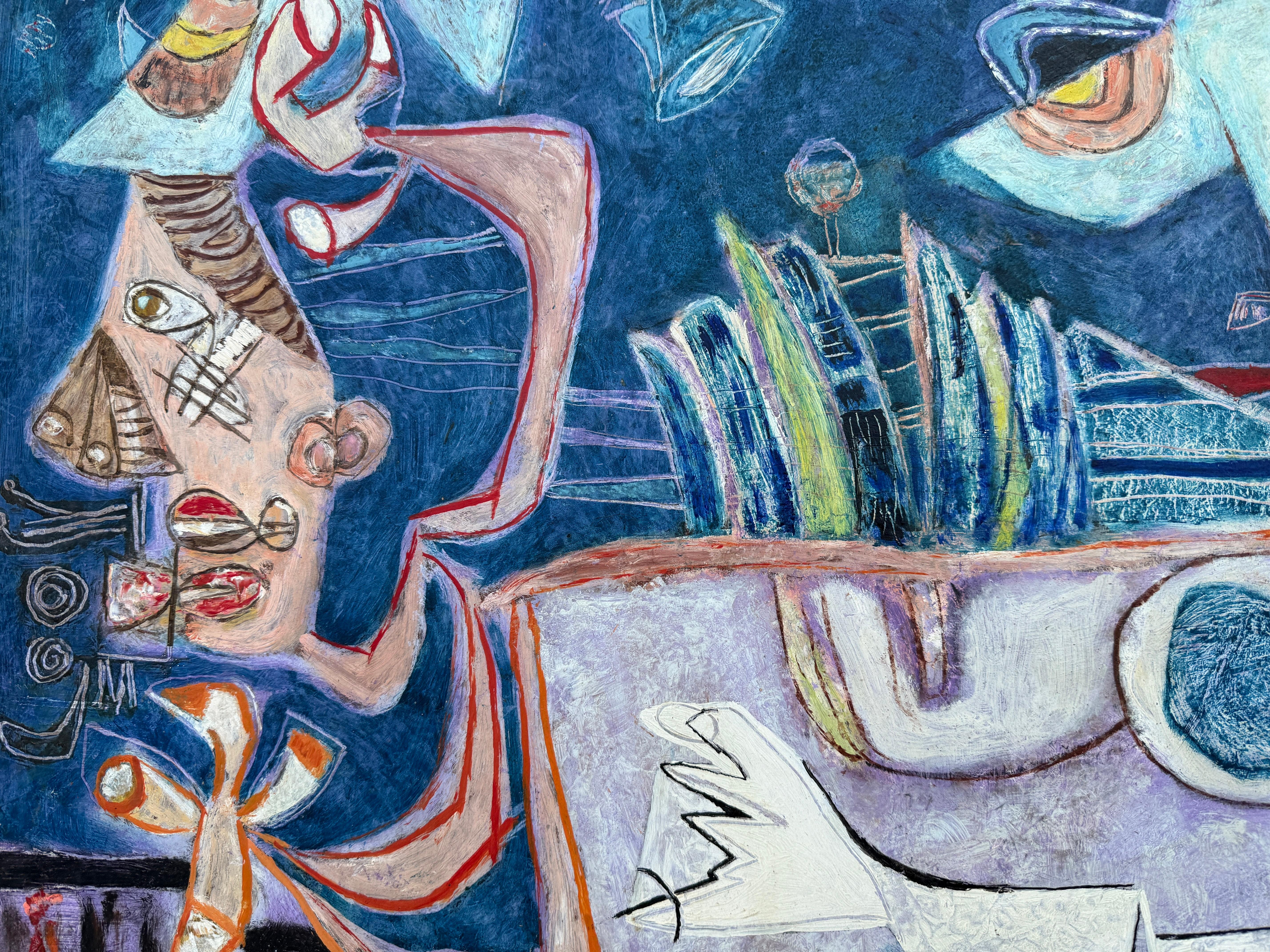 Artista: Gustavo Úbeda (Herencia, Ciudad Real, 1930 - São Paulo, 1994)
Título: Ecos de Picasso
Técnica: Óleo sobre tabla
Dimensiones: 81 x 100 cm (31,9 x 39,4 pulg.)
Firma: Firmado abajo a la derecha
Estado: Bueno
Enmarcado: Sin
