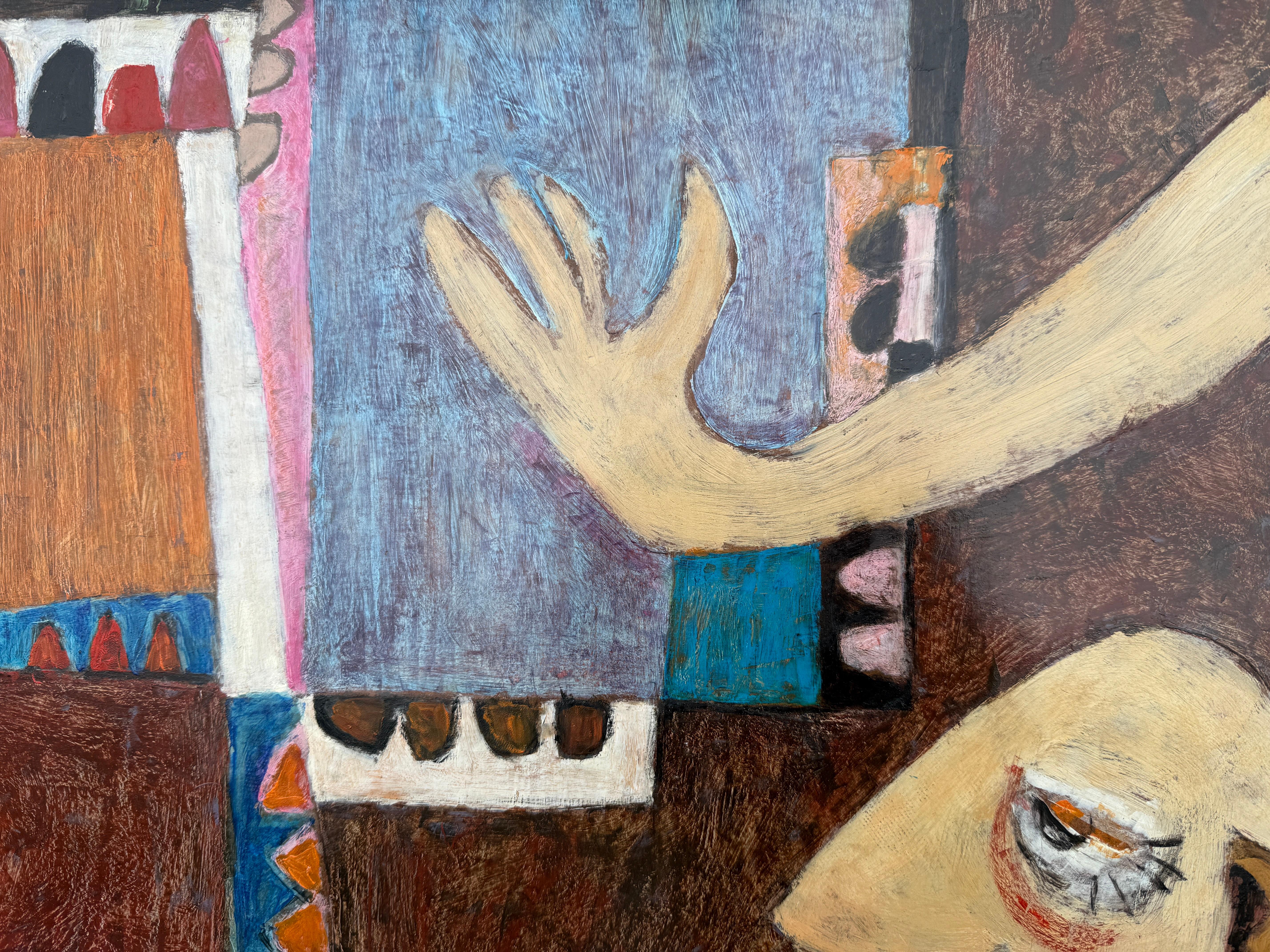 Artista: Gustavo Úbeda Romero (Herencia, Ciudad Real, Spagna, 1930 - São Paulo, Brasile, 1994)

Titolo: Omaggio a Picasso

Mezzo: Acrilico su tavolax

Stile: Figurativo astratto con influenza di Picasso (tardo cubismo)

Tema: Scena figurativa