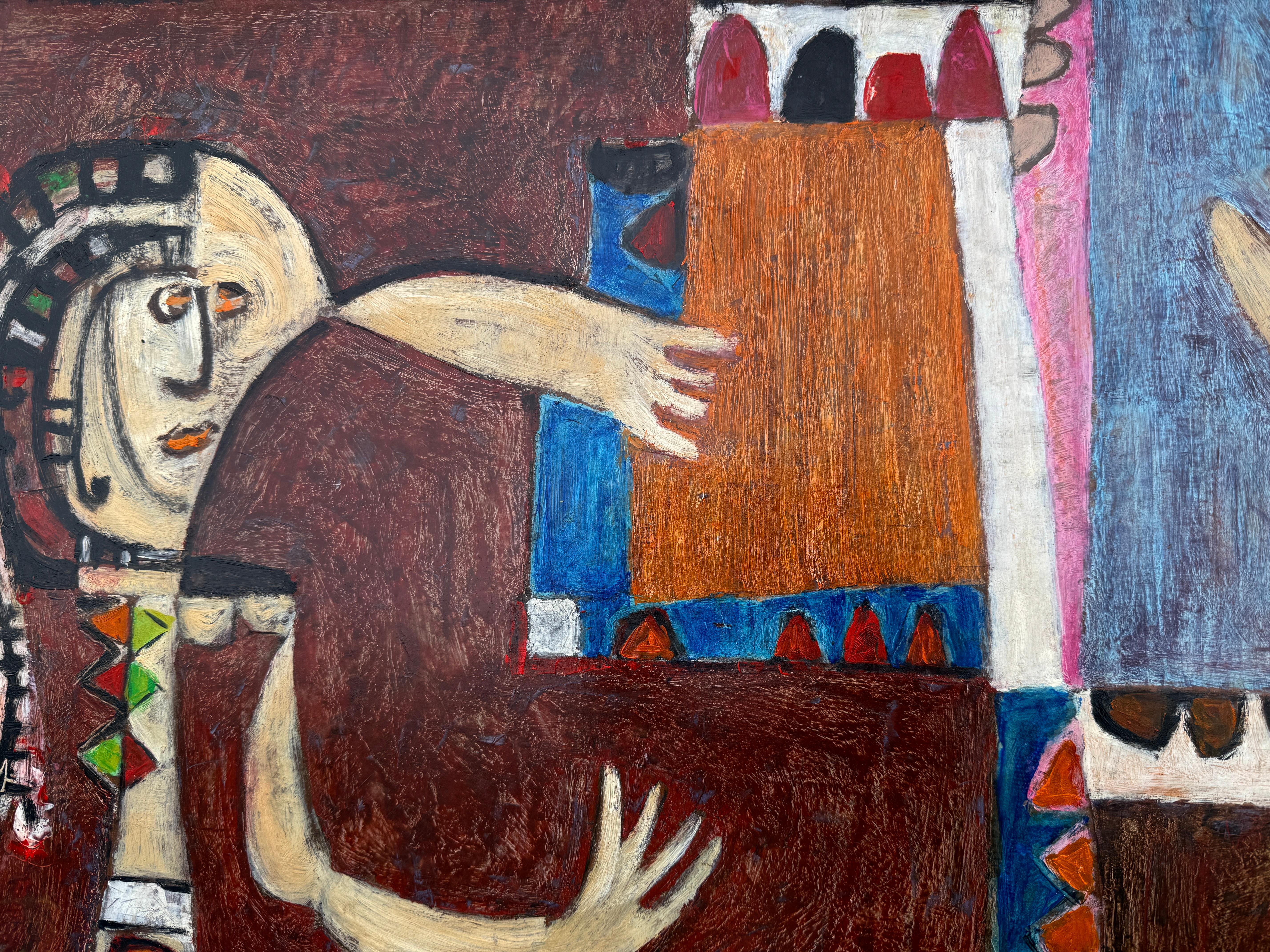 Omaggio a Picasso Acrilico su tavolax Figurazione astratta in vendita 1