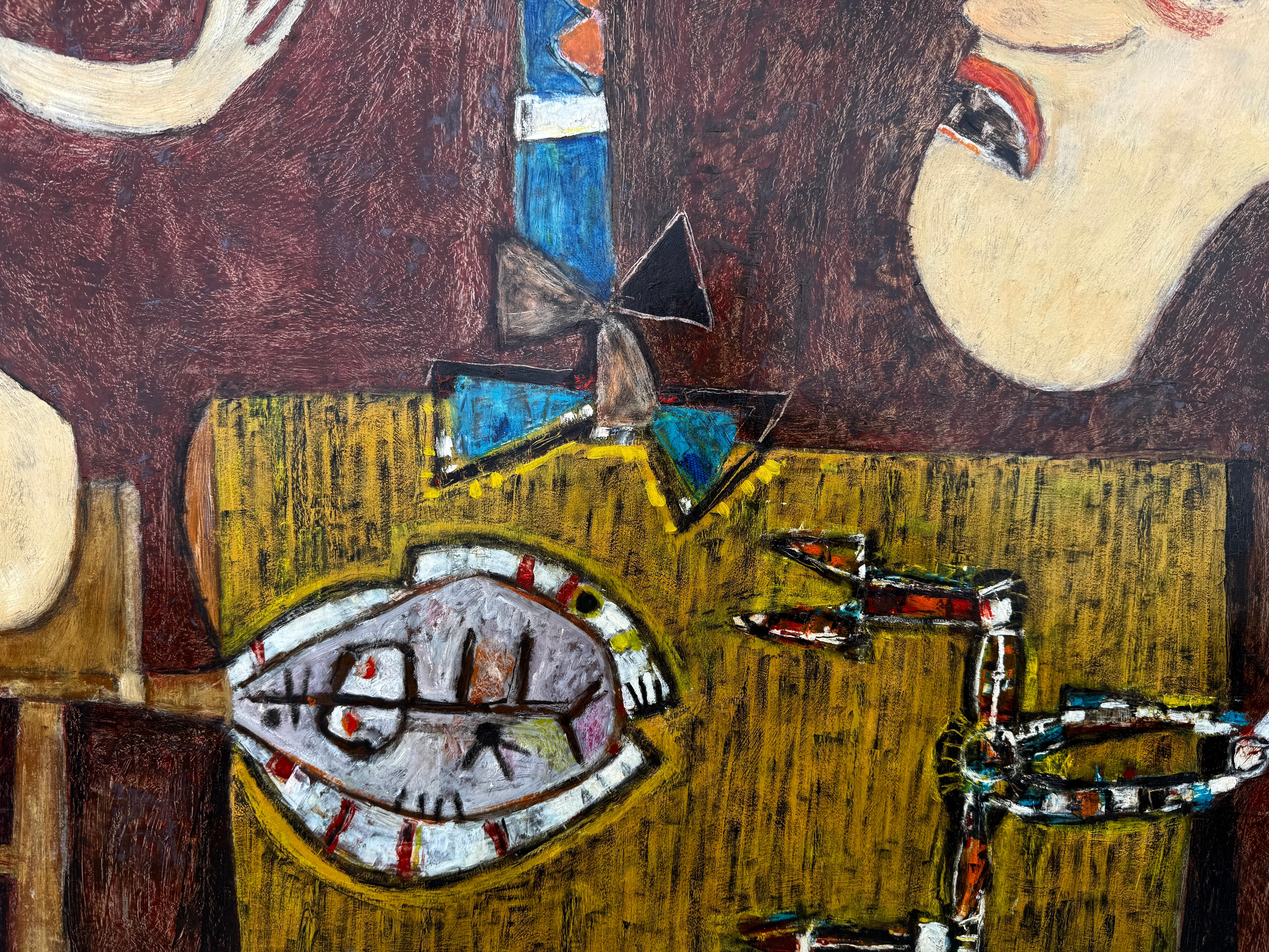 Omaggio a Picasso Acrilico su tavolax Figurazione astratta in vendita 2