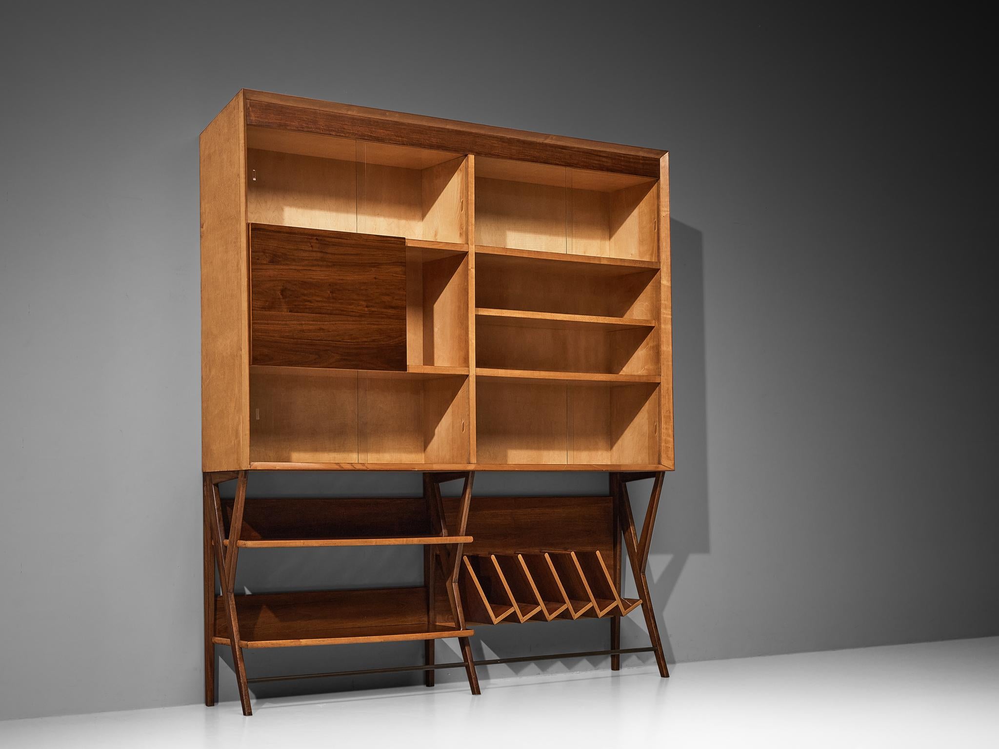 Gustavo & Vito Latis Wall Unit in Maple and Walnut  For Sale 2