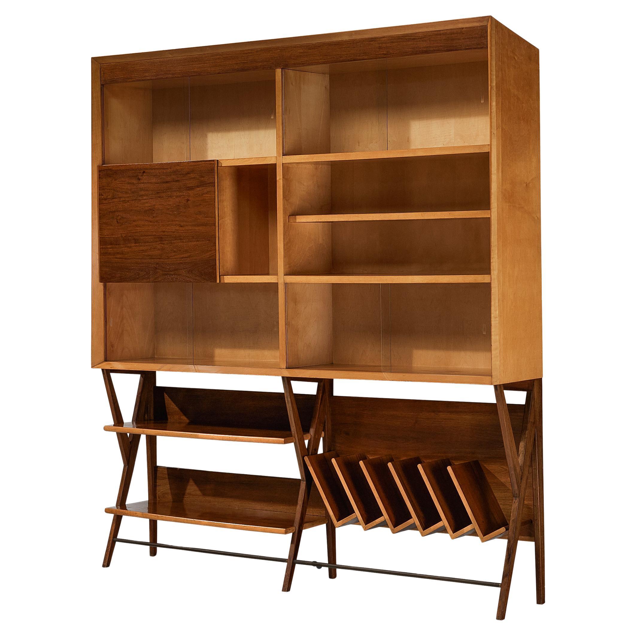 Gustavo & Vito Latis Wall Unit in Maple and Walnut  For Sale