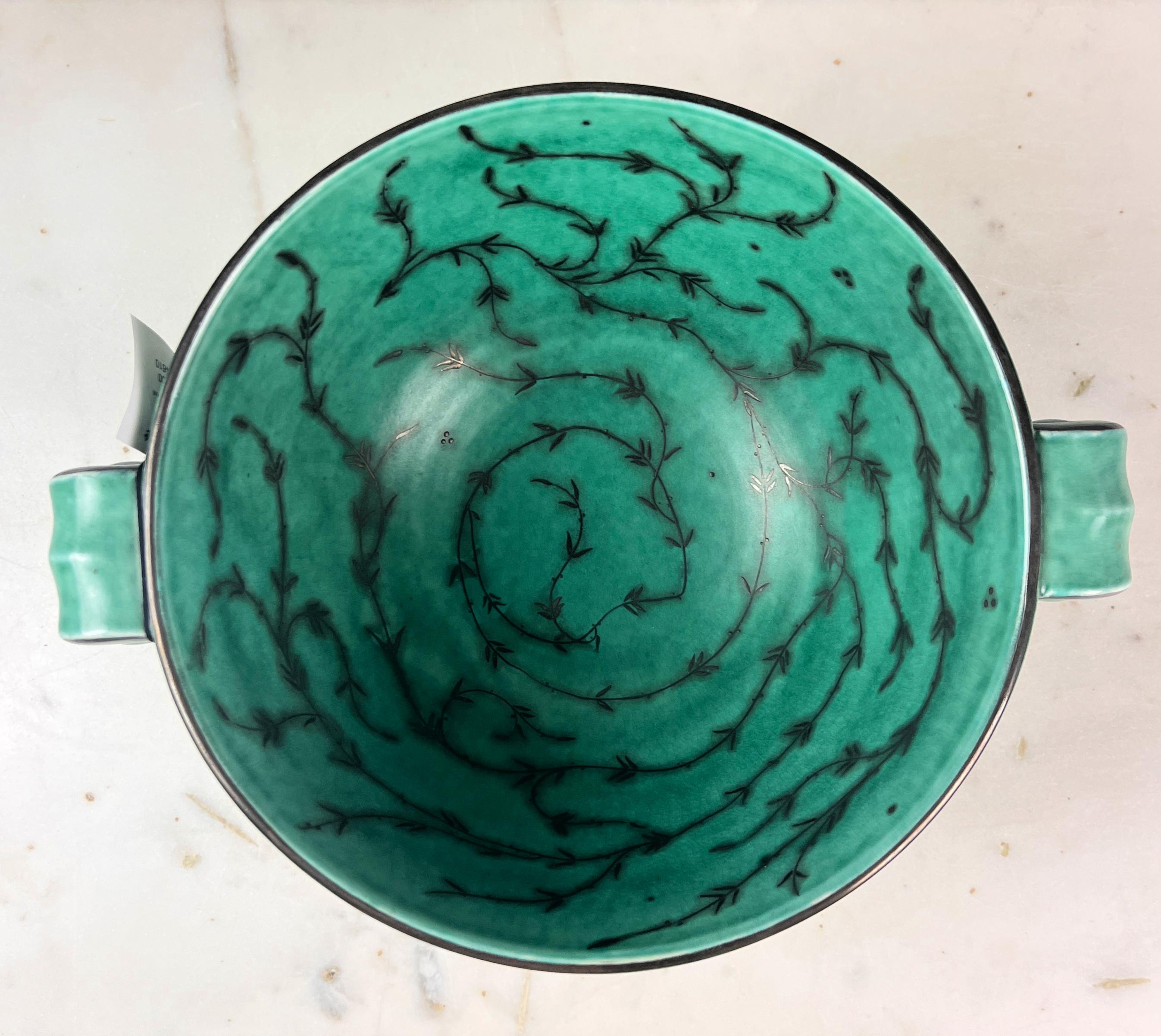 Gustavsberg Argenta Mermaid Motif Bowl In Good Condition For Sale In Bloomfield Hills, MI