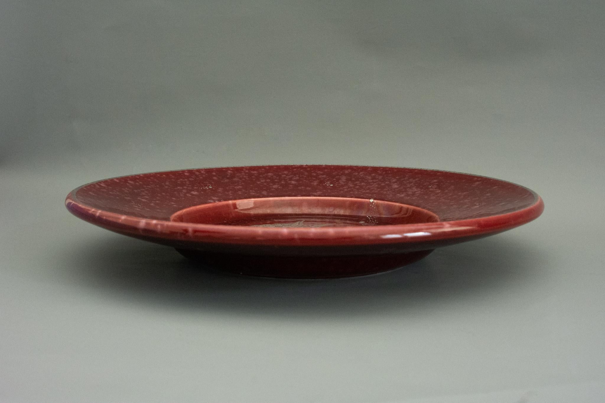 Art Déco Caricatore Gustavsberg ArgENTA Rosso e Argento Wilhelm Kage Svezia in vendita