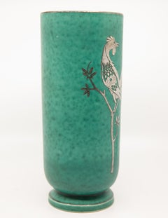 Gustavsberg Argenta Silver Overlay Vase, circa 1930s