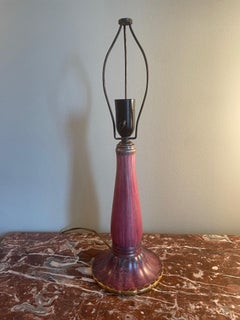 Josef Ekberg Swedish Art Deco Ceramic Table Lamp with Original Shade, 1928