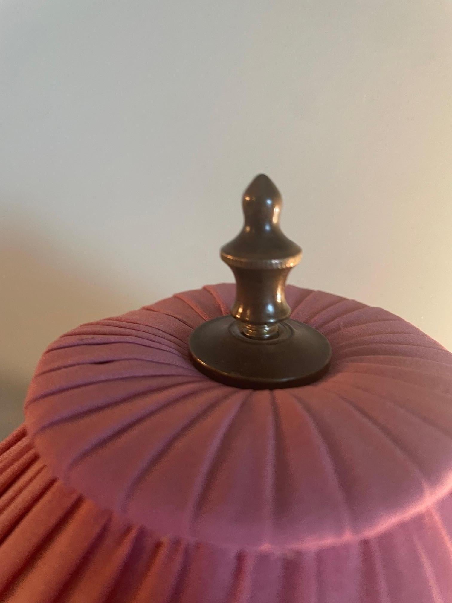 Josef Ekberg Swedish Art Deco Ceramic Table Lamp with Original Shade, 1928 In Good Condition For Sale In Stockholm, SE