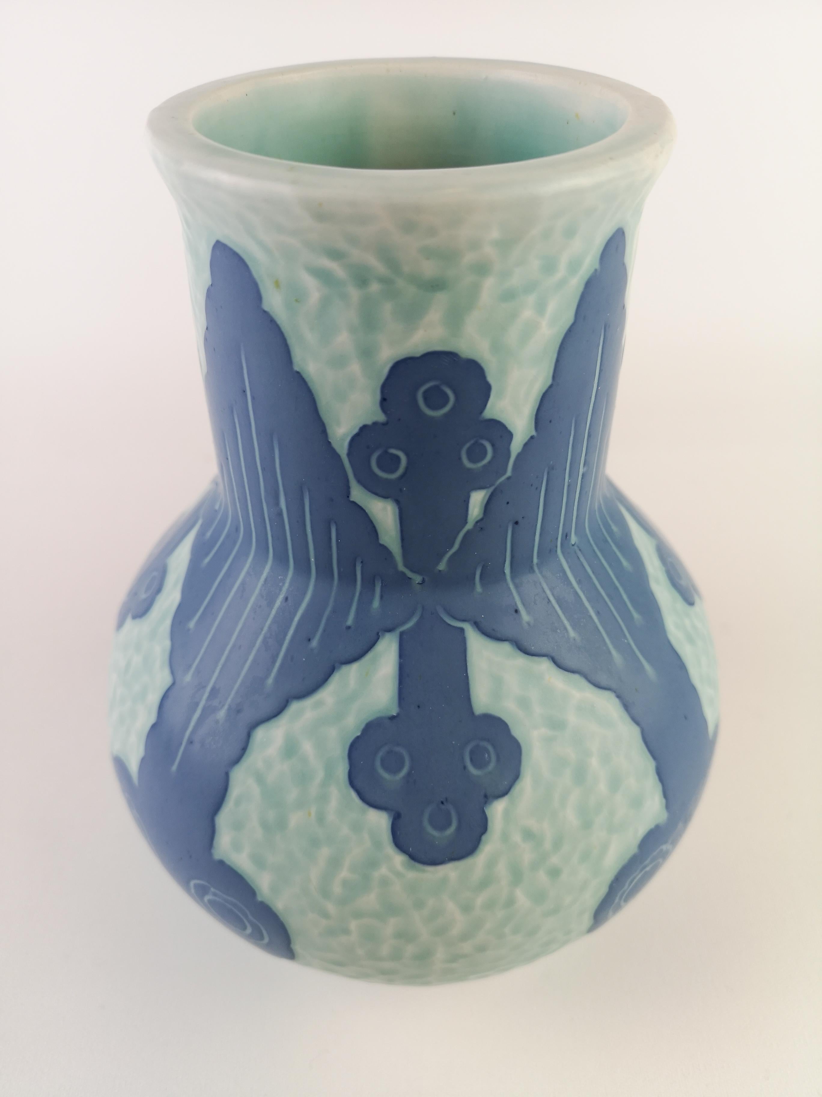 Ceramic Gustavsberg Sgraffito Art Deco Vase Josef Ekberg
