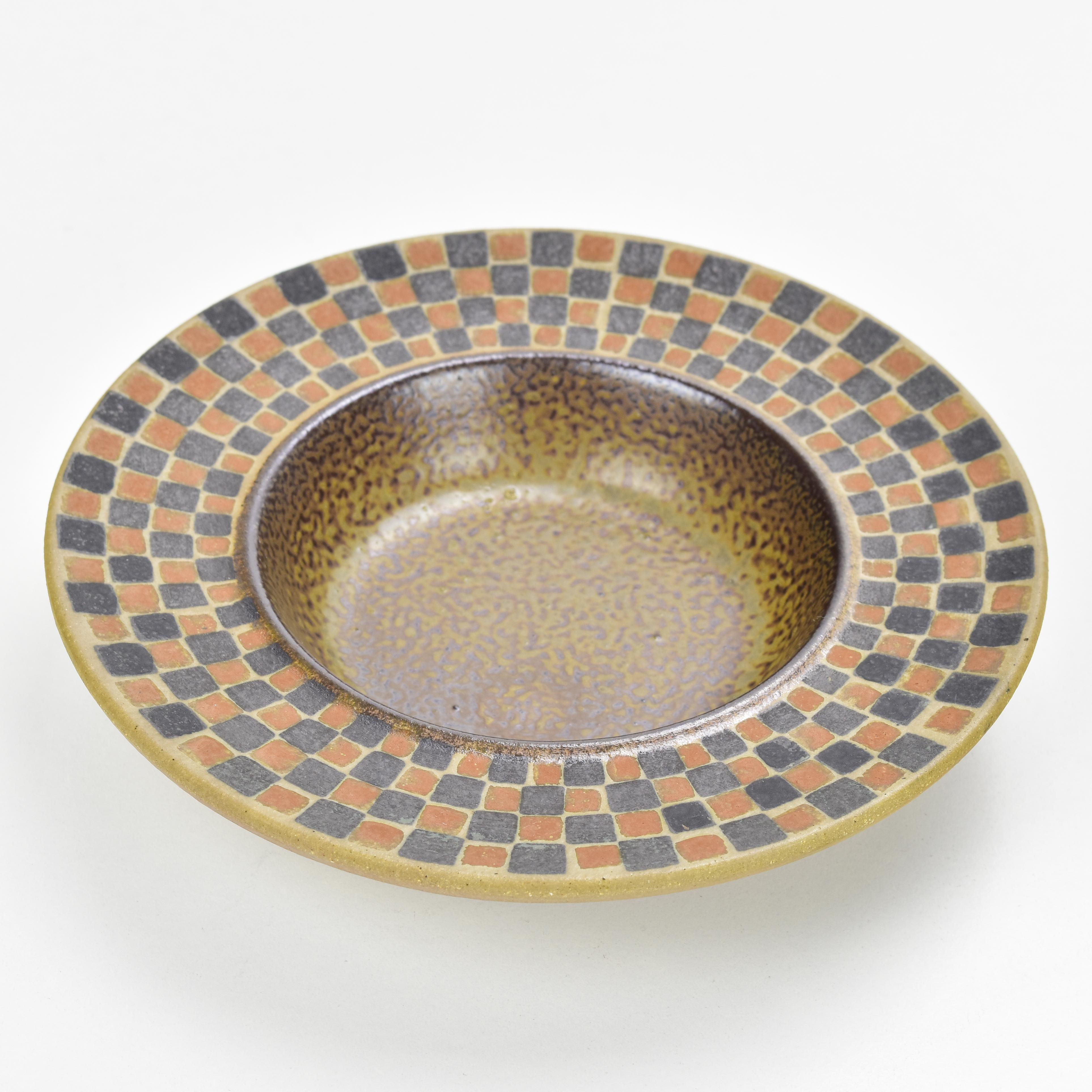 Mid-Century Modern Vide Poche Keep All Dish Bowl en céramique grès Gustavsberg Stig Lindberg en vente