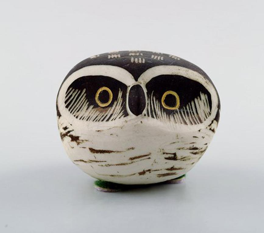 Swedish Gustavsberg Studio Hand, Edward Lindahl, 3 Owls in Ceramics