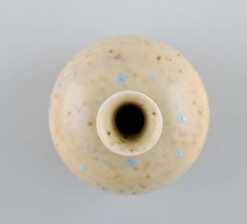 Swedish Gustavsberg Studio Hand, Miniature Vase, Beautiful Glaze in Bright Earth Shades