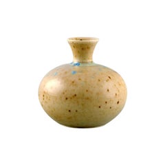 Gustavsberg Studio Hand, Miniature Vase, Beautiful Glaze in Bright Earth Shades