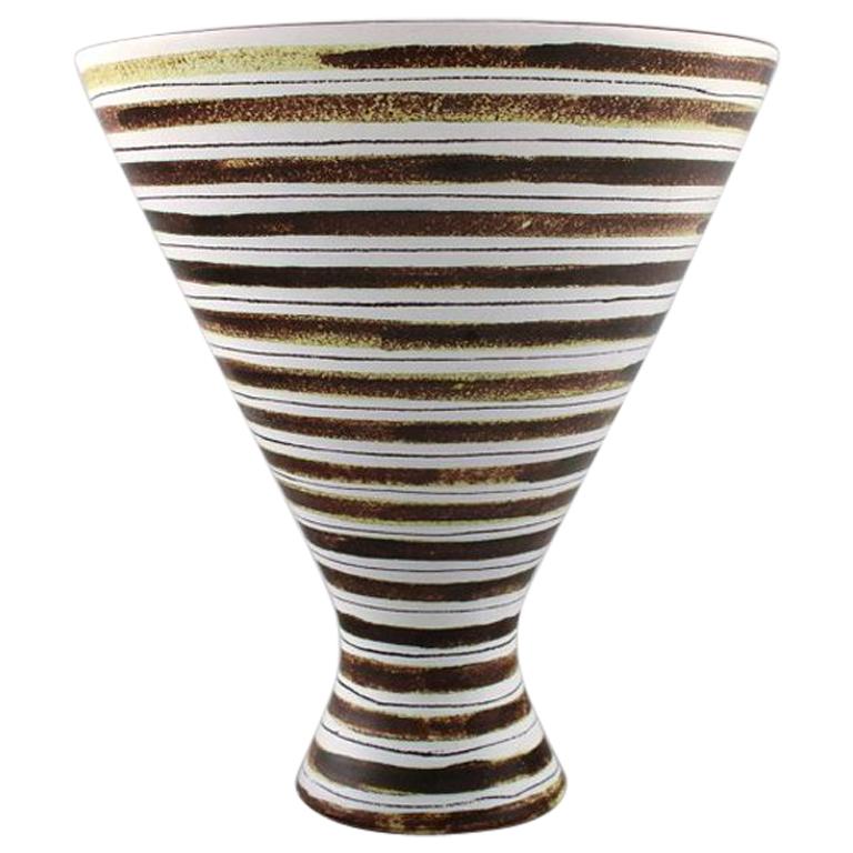 Gustavsberg, Schweden, handbemalte Fayence-Vase von Stig Lindberg