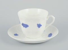 Gustavsberg, Sweden. Set of five large porcelain coffee cups with saucers.