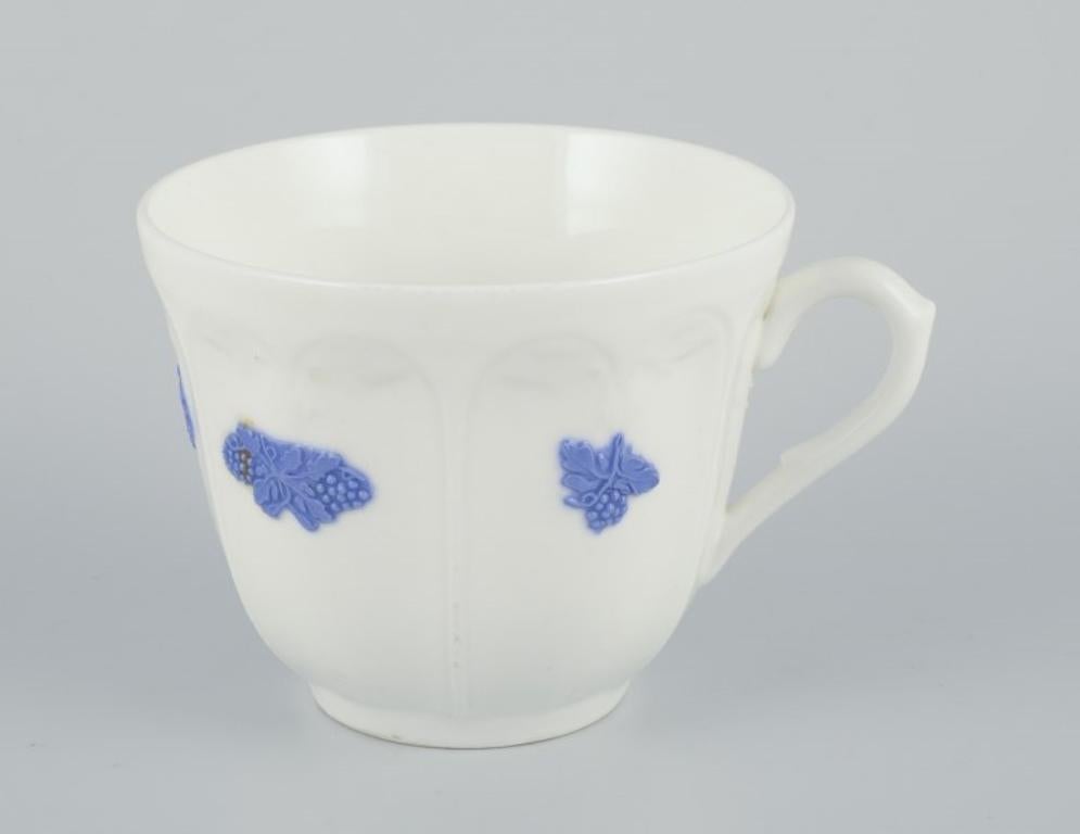 Swedish Gustavsberg, Sweden. Set of five large porcelain coffee cups with saucers. For Sale