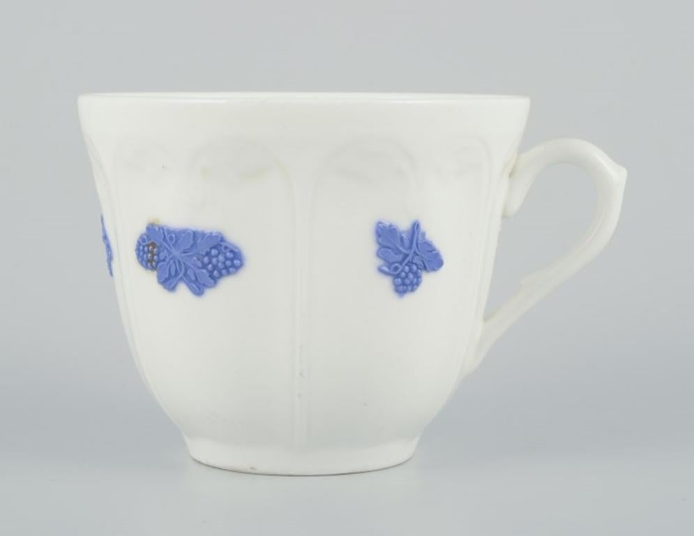 Glazed Gustavsberg, Sweden. Set of five large porcelain coffee cups with saucers. For Sale