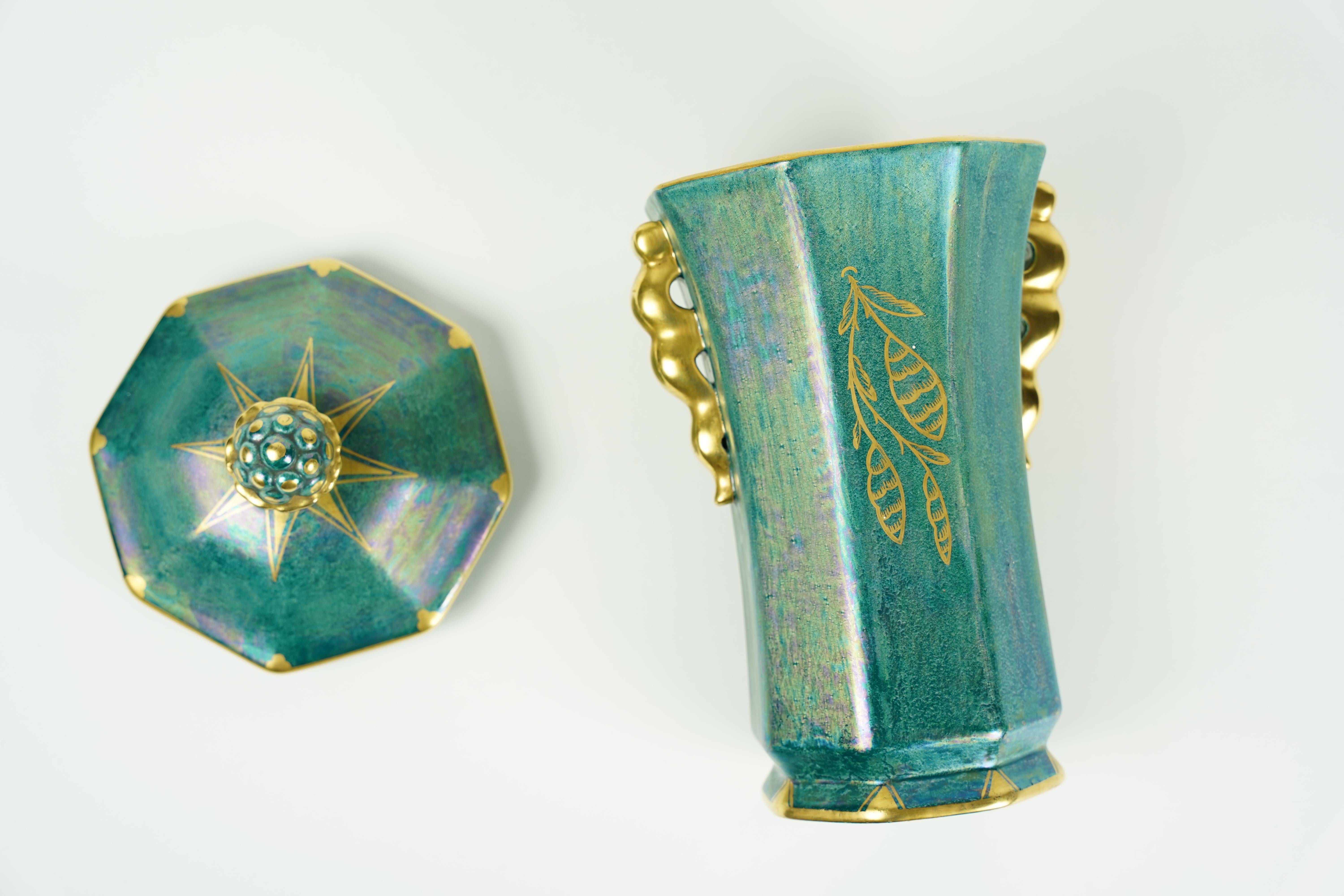 Urna Gustavsberg con coperchio di Josef Ekberg, Svezia 1930 in vendita 2