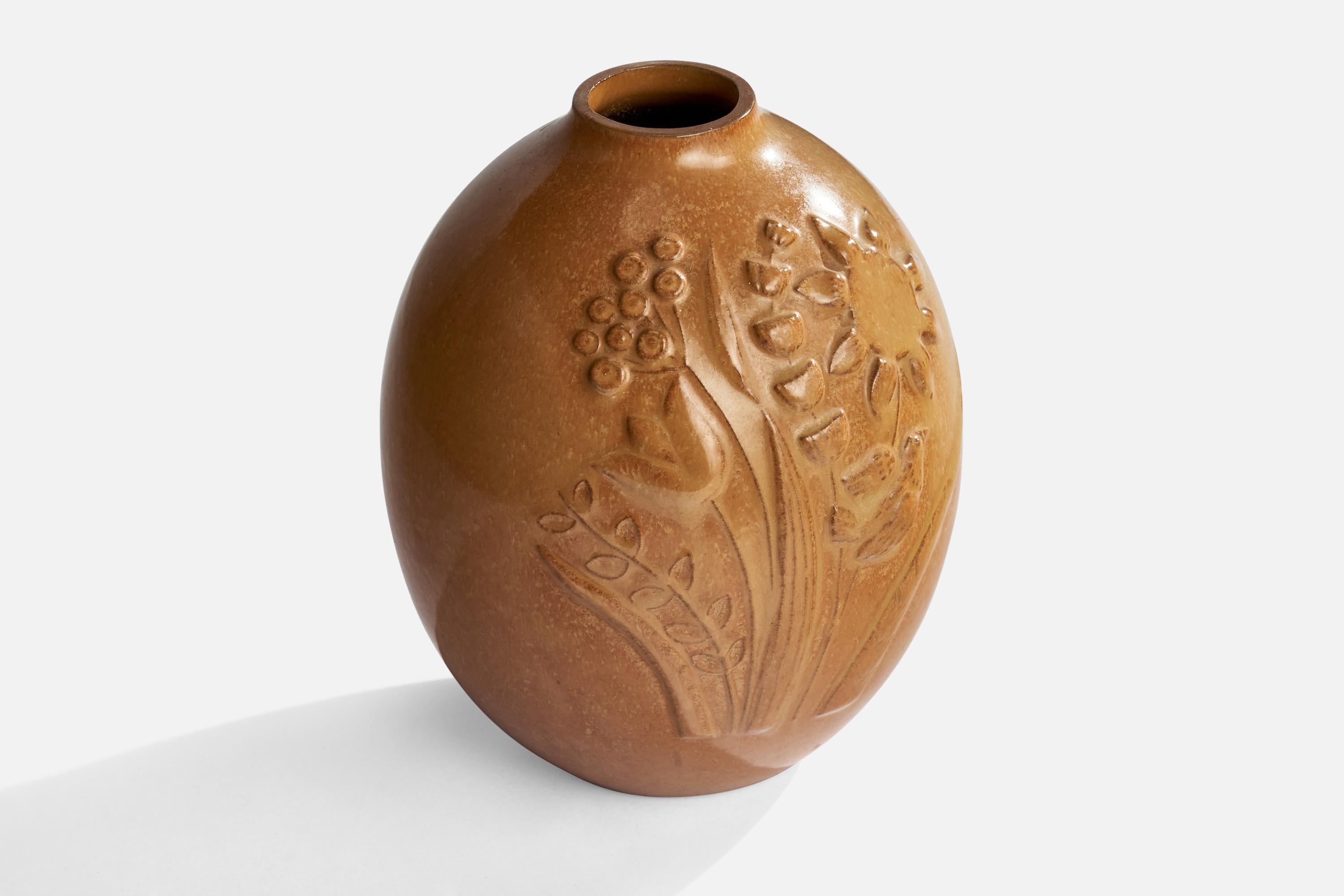 Swedish Gustavsberg, Vase, Stoneware, Sweden, 1940s For Sale