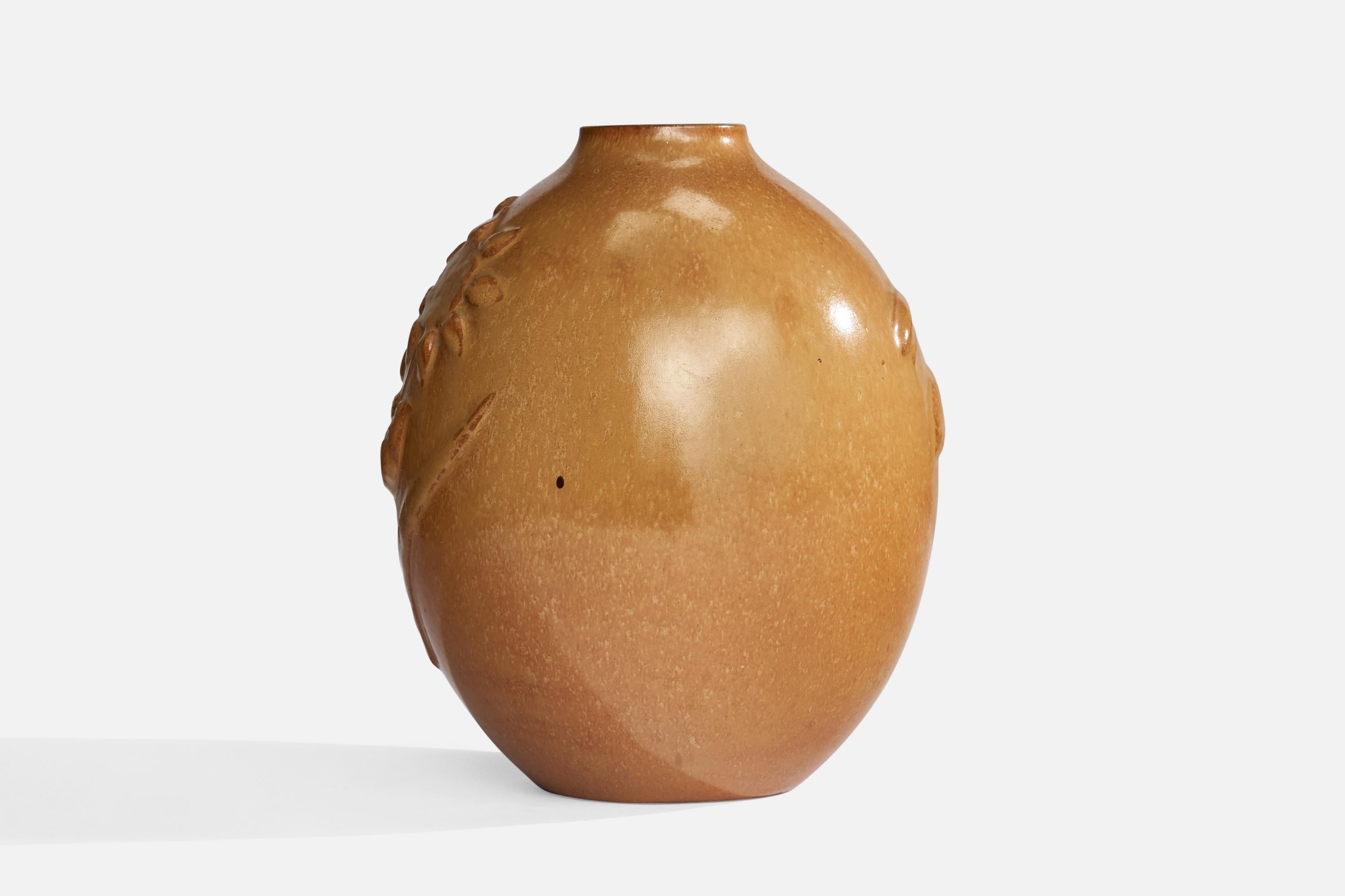 Mid-20th Century Gustavsberg, Vase, Stoneware, Sweden, 1940s For Sale