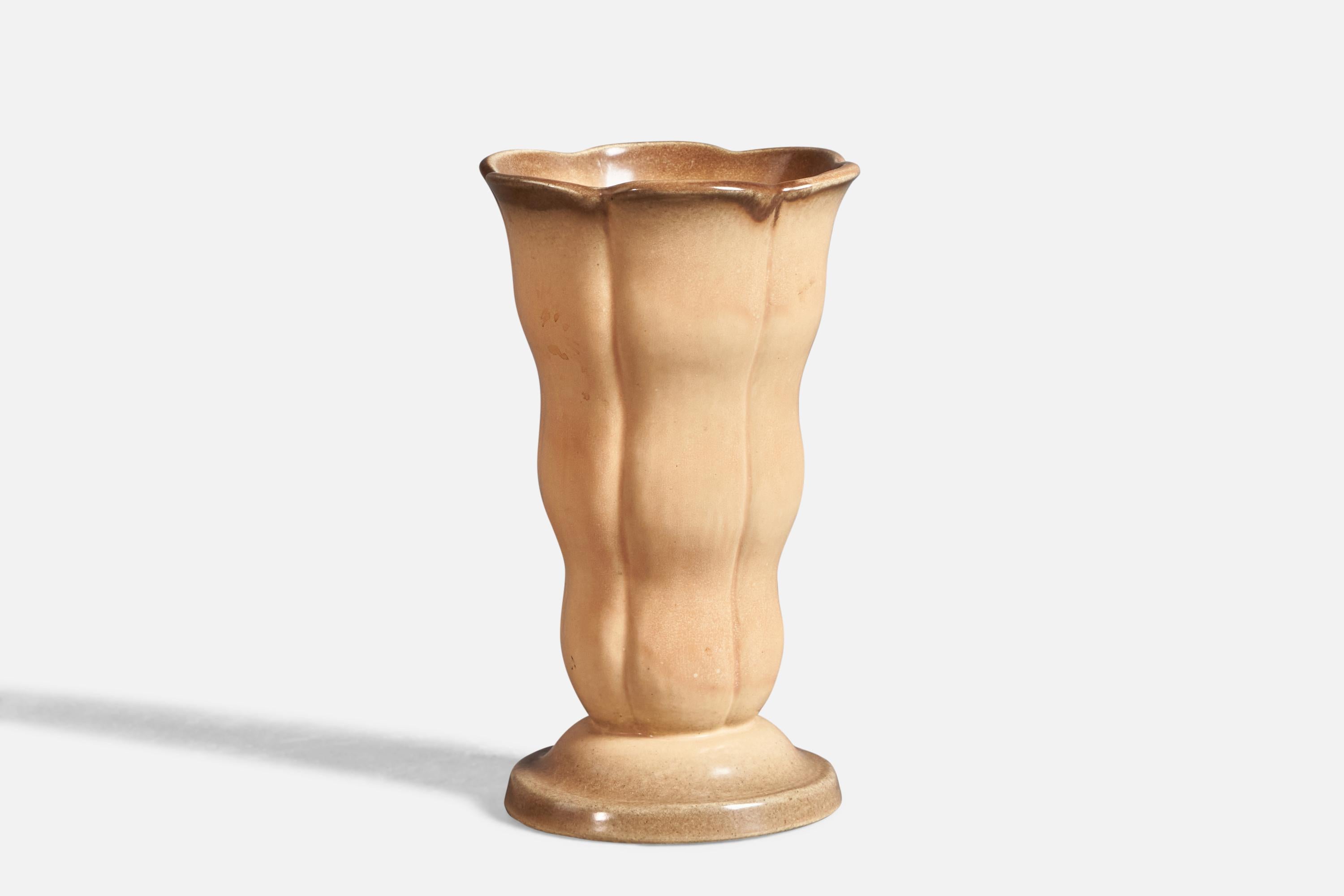 Mid-Century Modern Gustavsberg, Vase, Stoneware, Sweden, 1950s For Sale