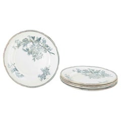 Gustavsberg, “Wexiö”. Five dinner plates in faience with printed decoration.