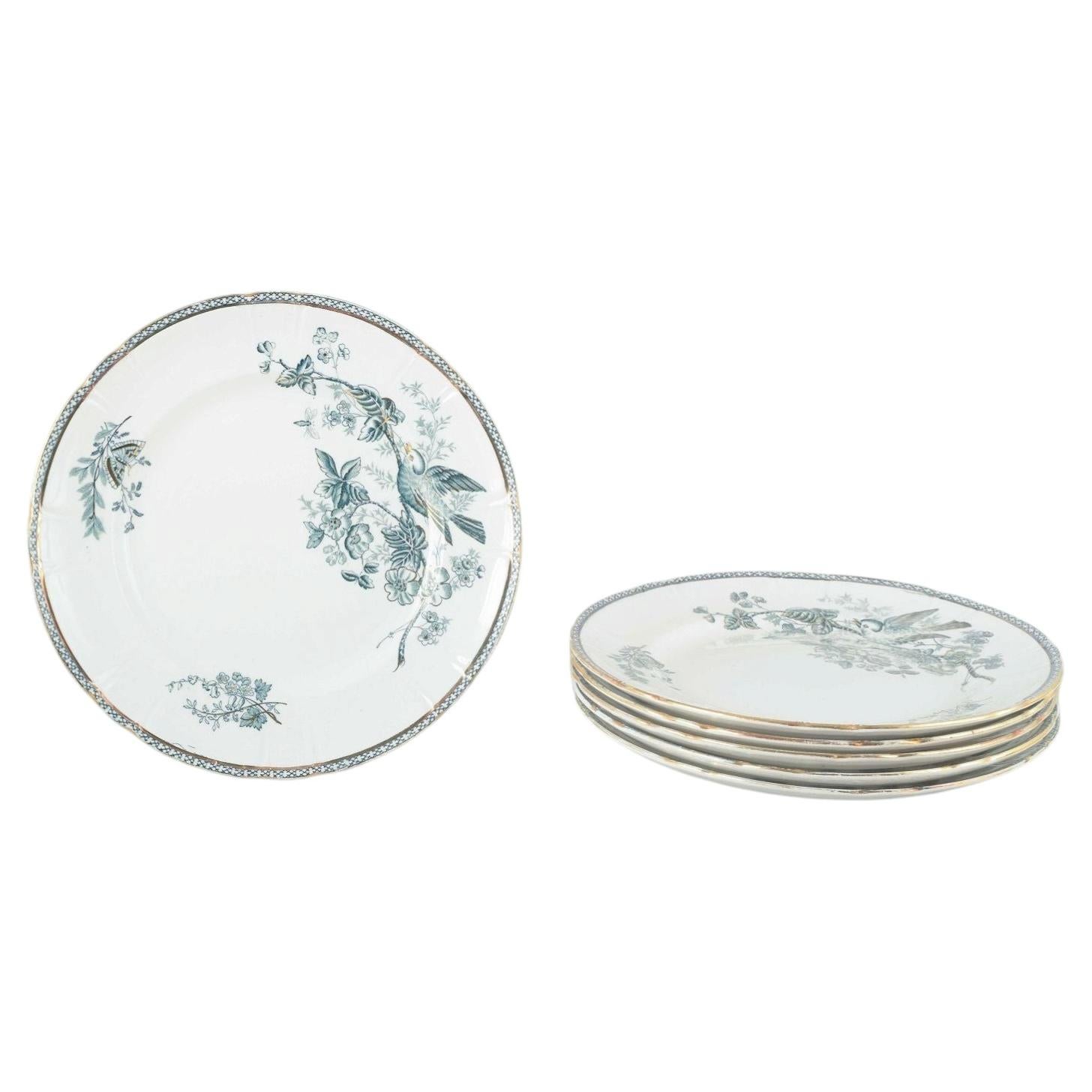 Gustavsberg “Wexiö”. Six lunch plates in faience with printed decoration.
