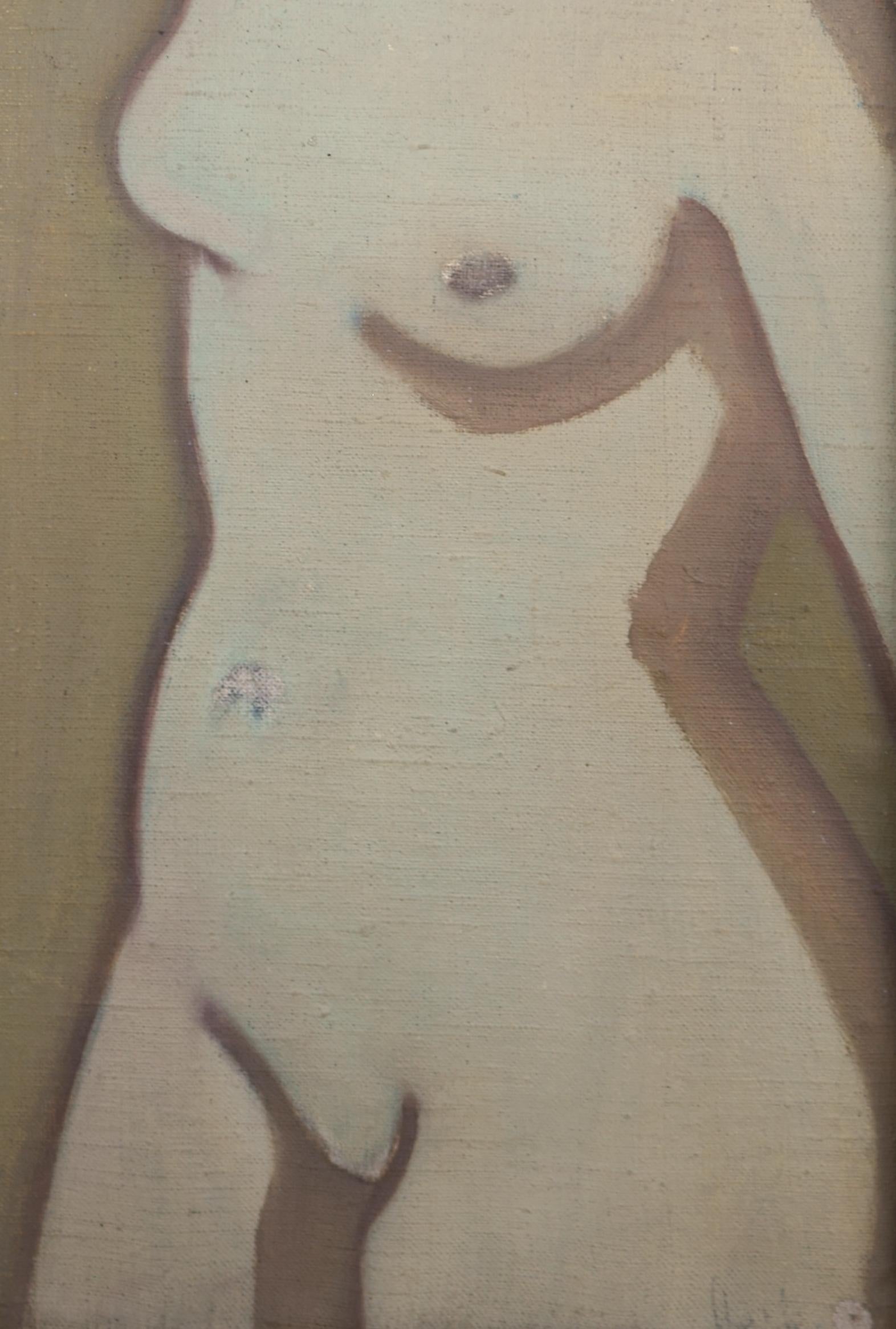 Small Nude / - Abstract Figurativity - - Realist Painting by Gustl Stark