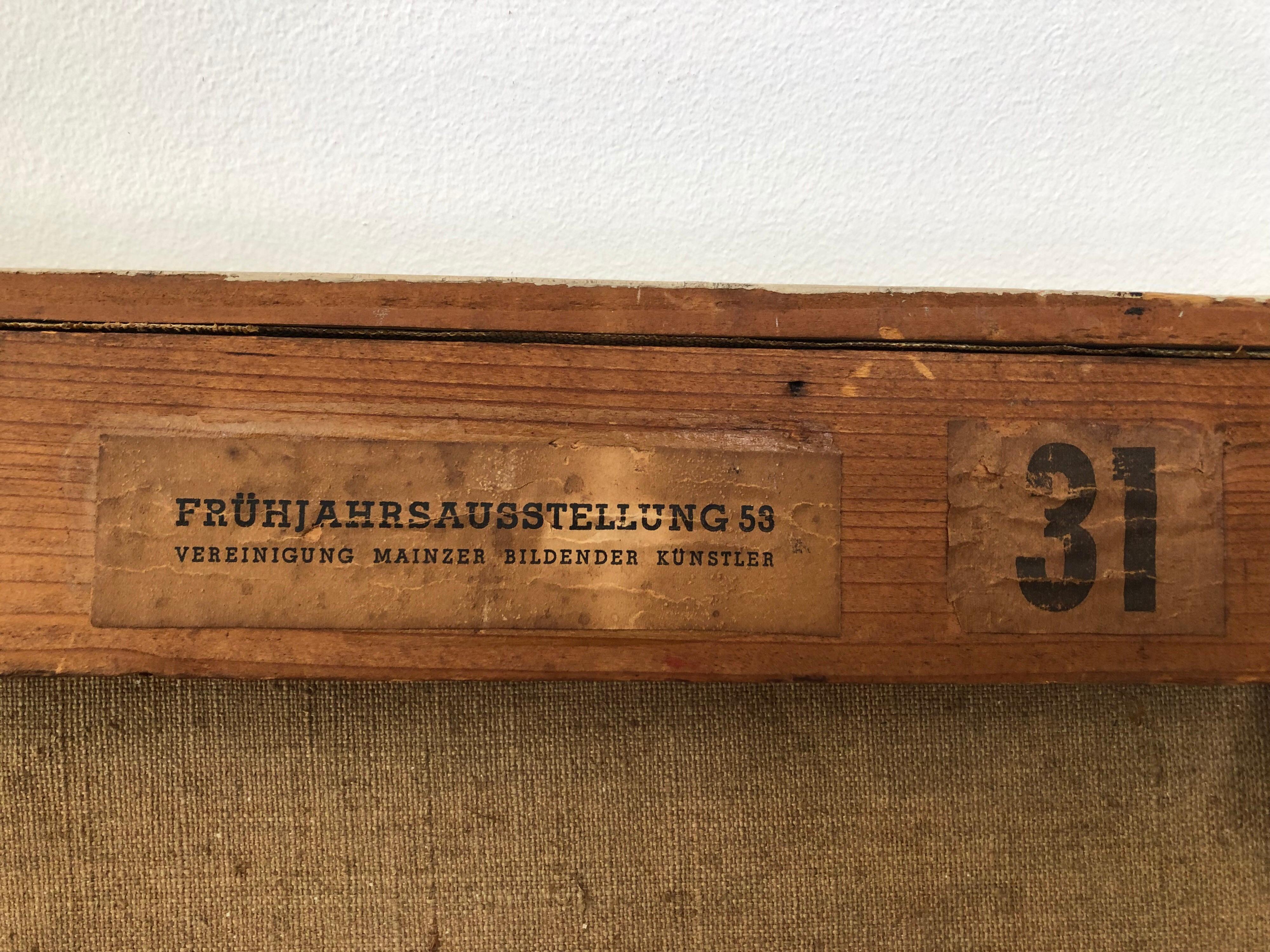 Gustl Stark, Abstraktes Ölgemälde auf Leinwand, 1953 im Angebot 2