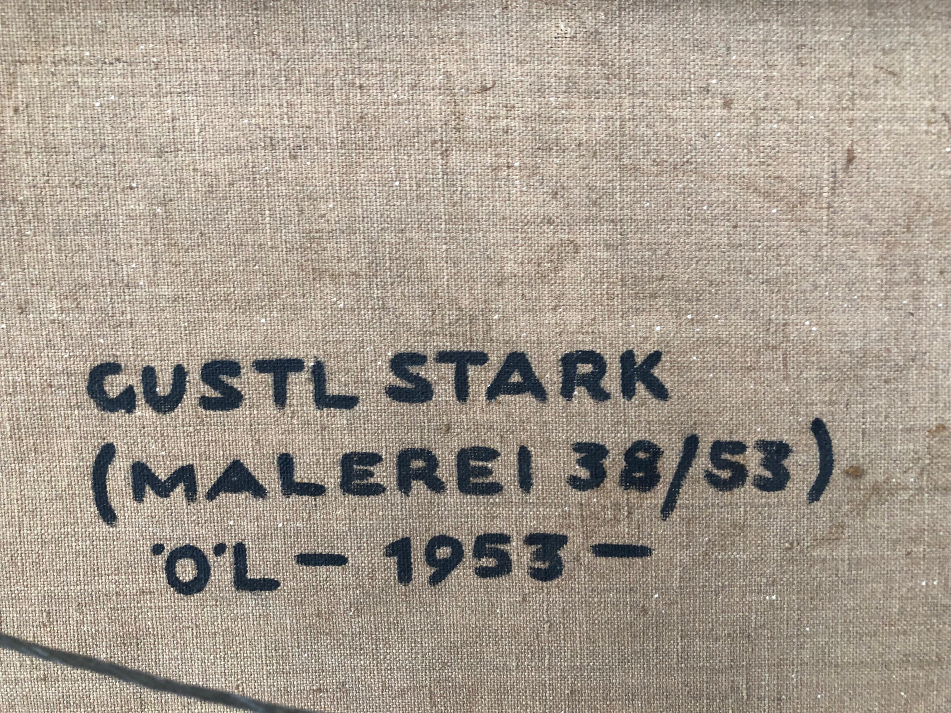 Gustl Stark, Abstraktes Ölgemälde auf Leinwand, 1953 im Angebot 3