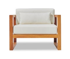 Outdoor Armchair in Solid Iroko White Water- Repellent Fabric by CDW - GUSTO