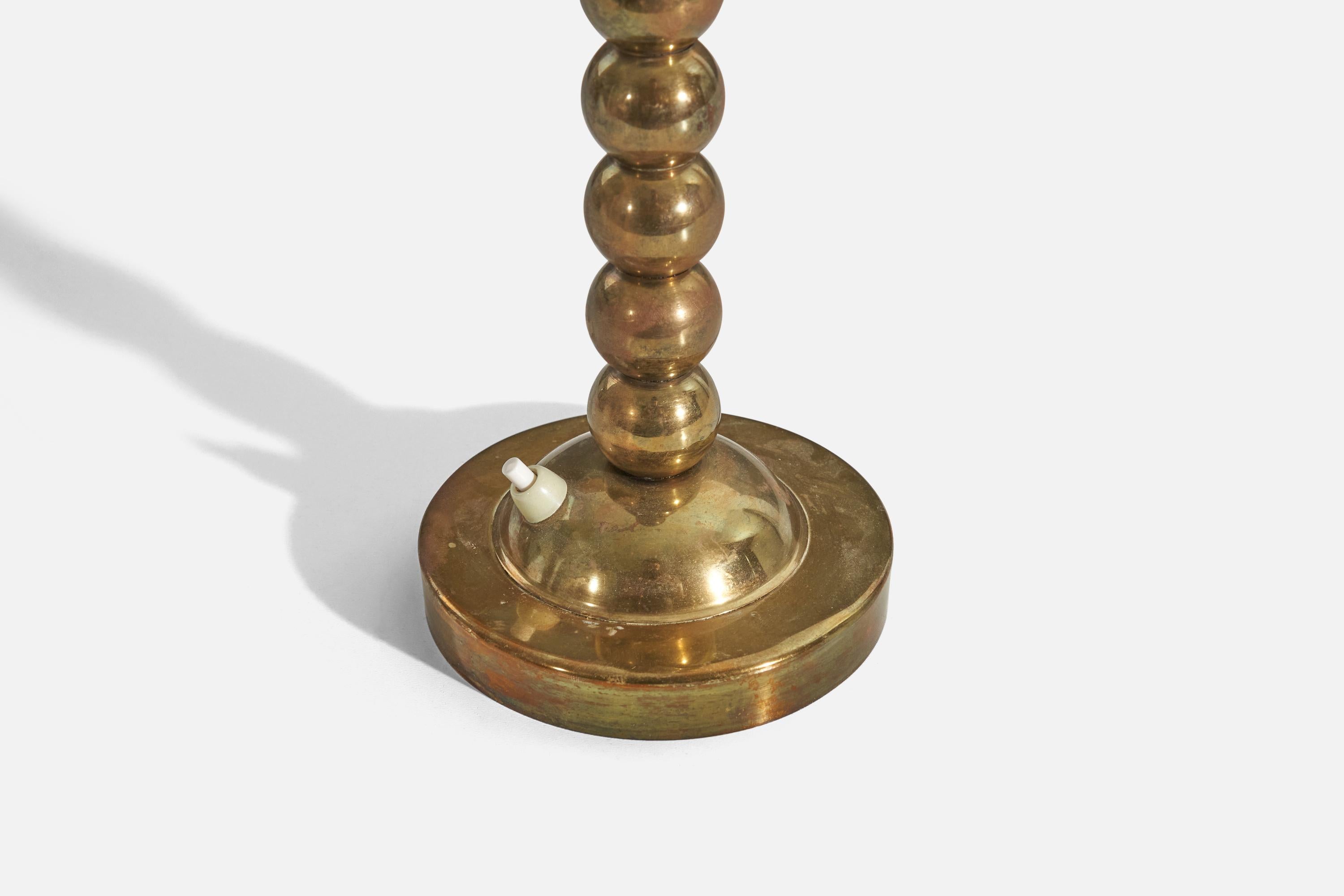 Gusum Bruk 'Attribution', Table Lamp, Brass, Sweden, 1960s In Good Condition For Sale In High Point, NC