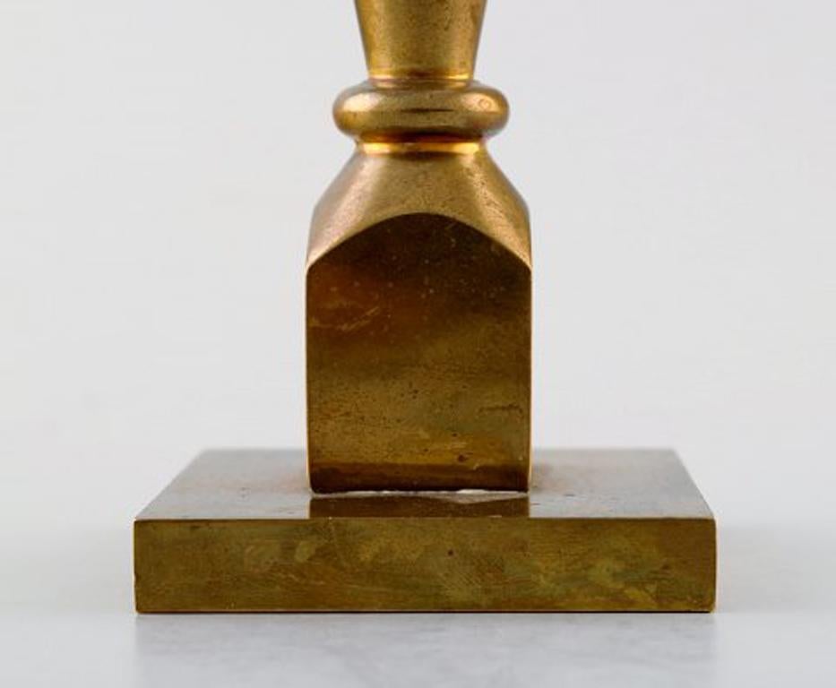 Gusum Metal, a Pair of Candlesticks in Brass, Swedish Design, Mid-20 Century In Excellent Condition In København, Copenhagen
