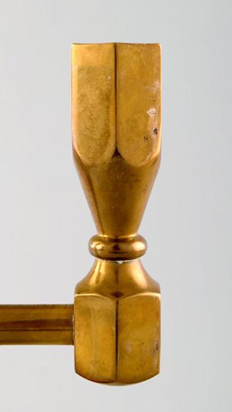 Gusum Metal, Brass Candlestick for Three Lights, Swedish Design 1