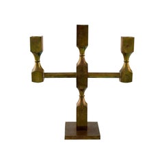 Gusum Metal, Candlestick in Brass for Three Candles, Swedish Design