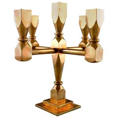 Gusum Metal, Candlestick of Brass for Five Lights, Swedish Design
