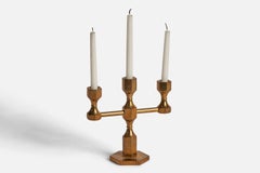 Gusum Metallslöjden, Candelabra, Brass, Sweden, 1970s