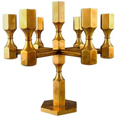 Gusum, Sweden Candlestick for Seven Lights in Brass, Swedish Design