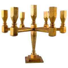 Gusum, Sweden Candlestick for Seven Lights in Brass, Swedish Design
