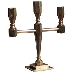 Gusums Bruk, Three-Armed Candelabrum, Brass, Sweden, 1980