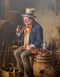 "Guter Tropfen" ein Ölgemälde von Hermann Armin Kern