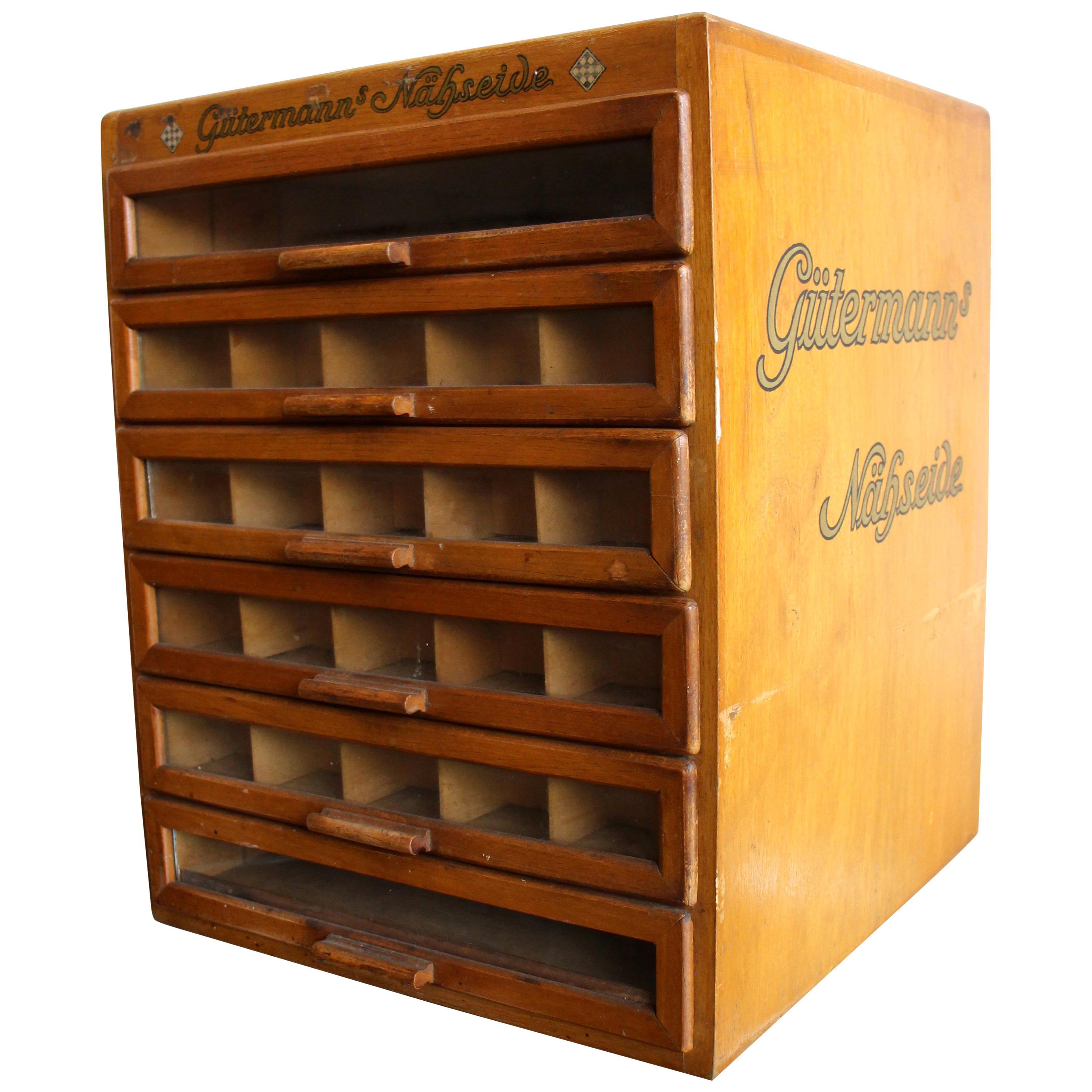 Gütermann's Nähseide" Drawer Box, Sewing Silk Cupboard, Haberdashery  Cupboard at 1stDibs