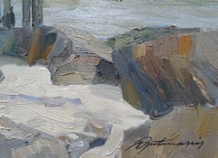 Jetée de Lapmezciems  huile/toile, 50x80 cm