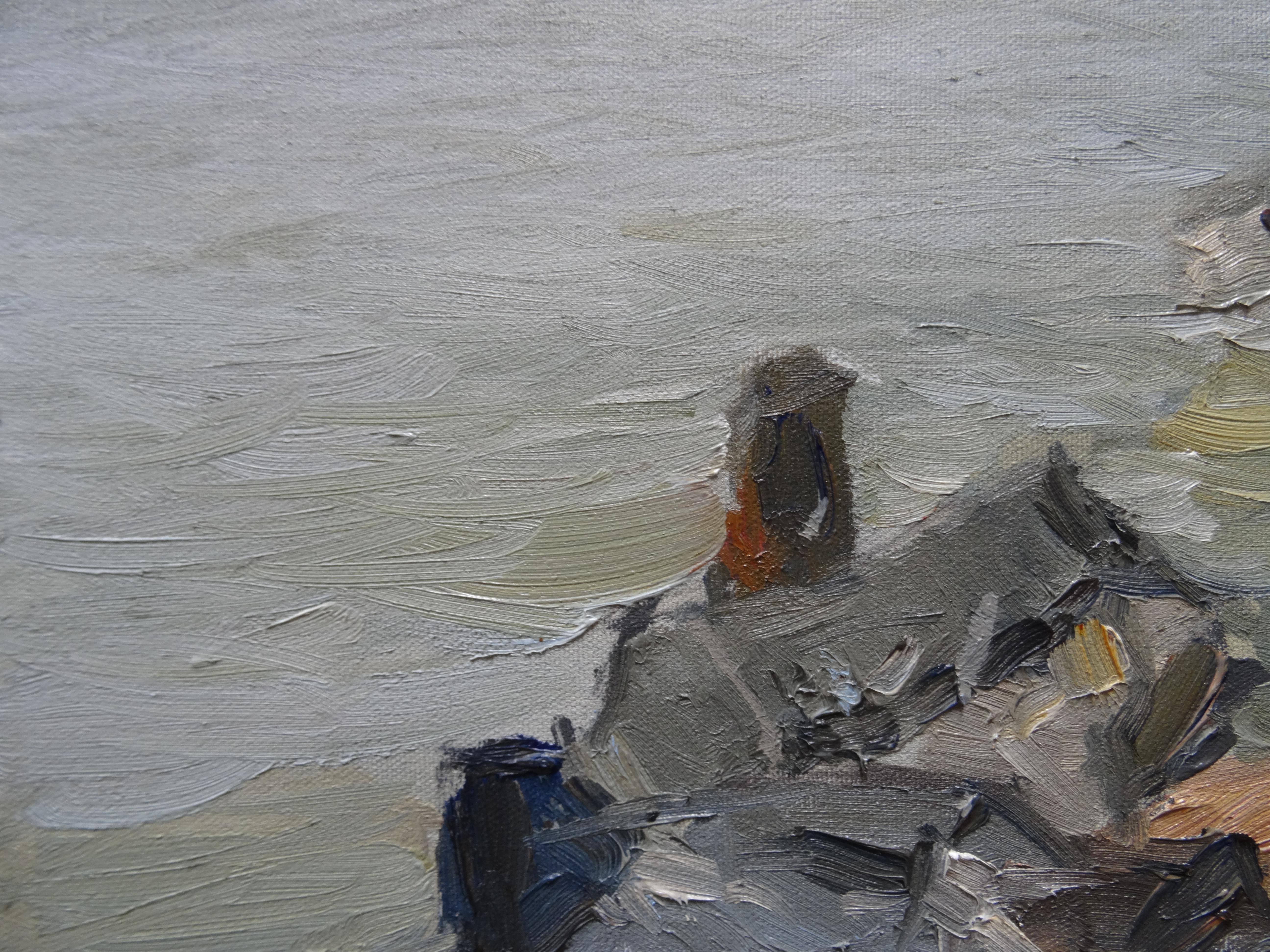 Muelle de Lapmezciems  óleo/lienzo, 50x80 cm en venta 1