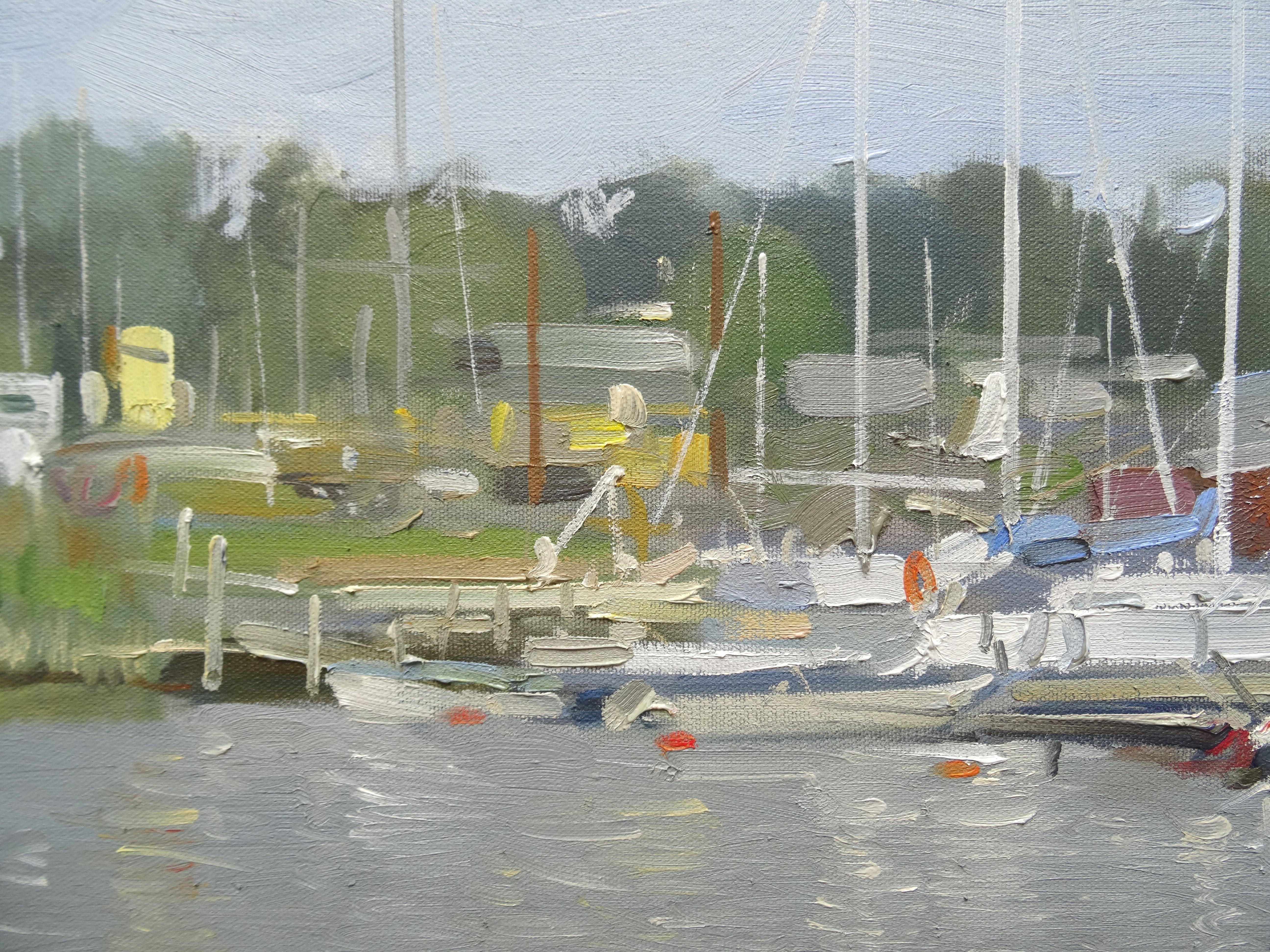 Pavilosta  2021. Óleo sobre lienzo, 50x70 cm - Landscape Painting Gris de Gutmanis Andis